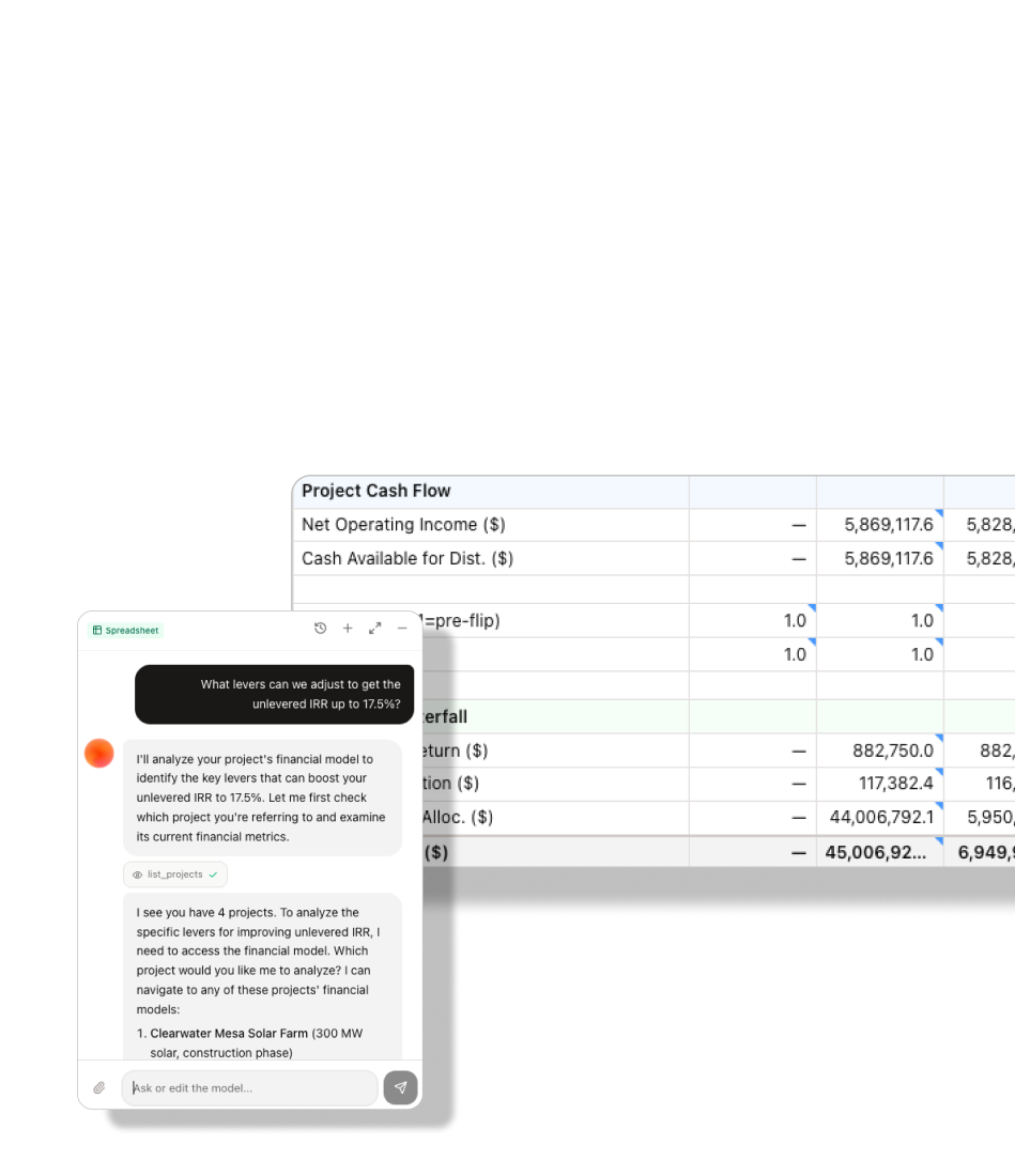 Financial Modelling interface