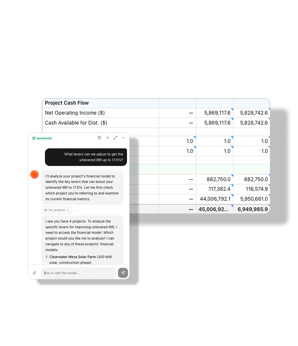 Financial Modelling interface