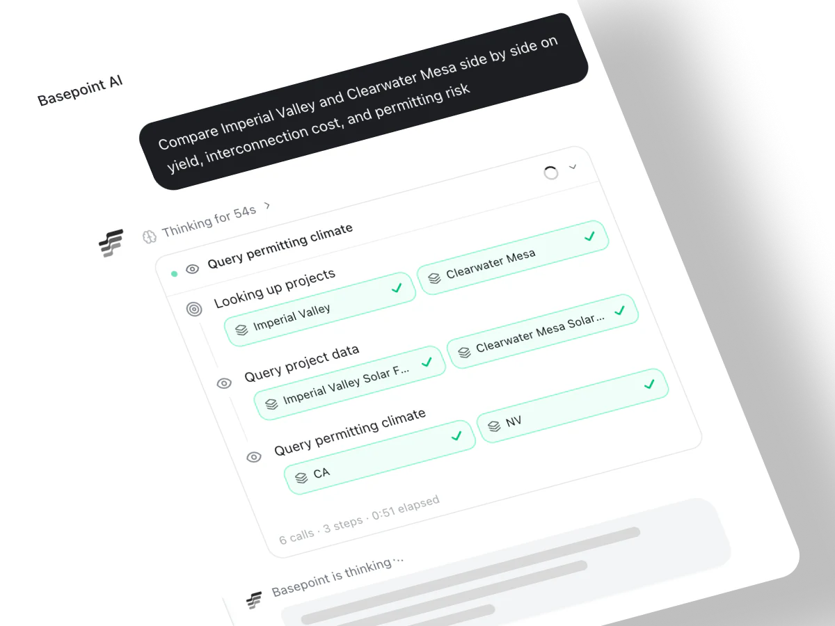 Basepoint AI agents running project queries
